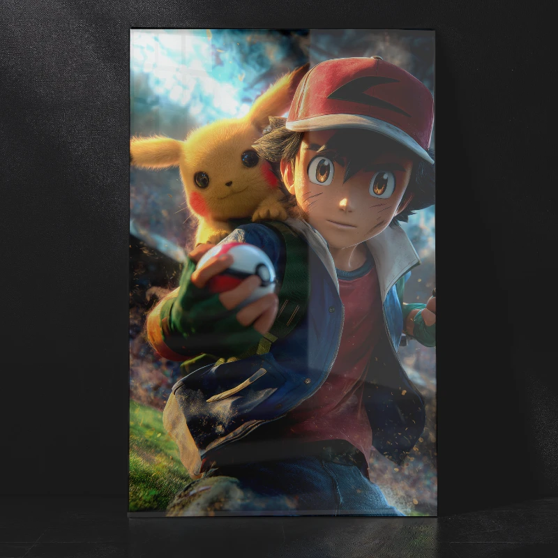 Ash & Pikachu Bond – Iconic Pokémon Metal Print