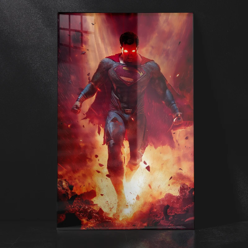 Man of Steel Unleashed Superman Aggressive Metal Poster