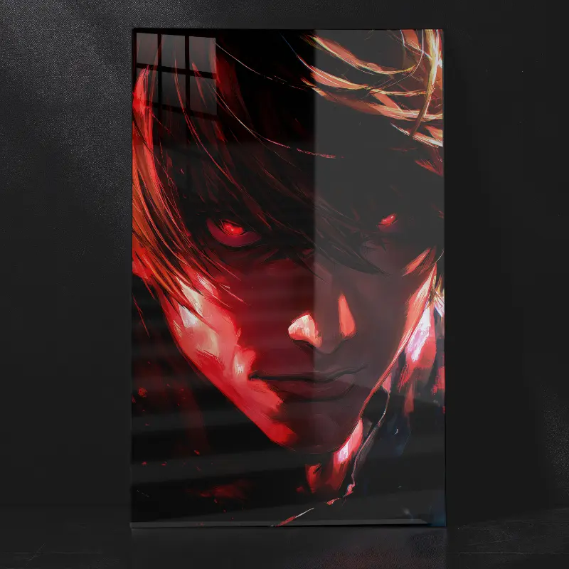 Light Yagami Neon Death Note Wall Art Metal Poster
