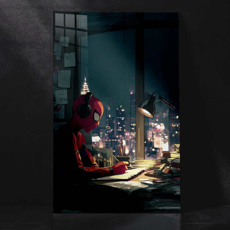 Spider-Man – Balancing Homework and Heroics Metal Poster
